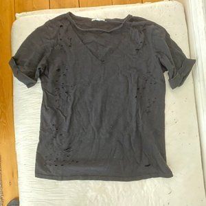 Black Honey Punch Peek-a-boo V Cutout Top